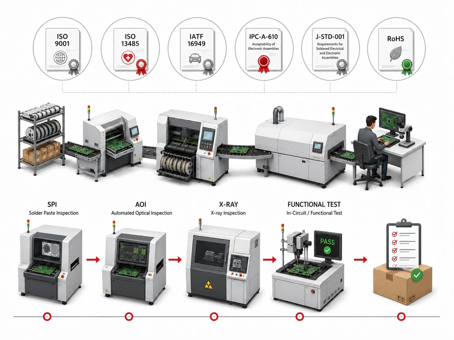PCB assembly inspection process and quality standards