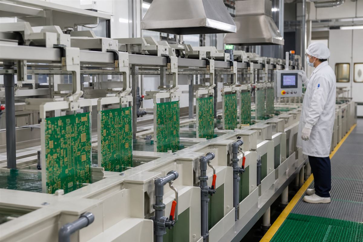 PCB production line stages for the ENIG plating process