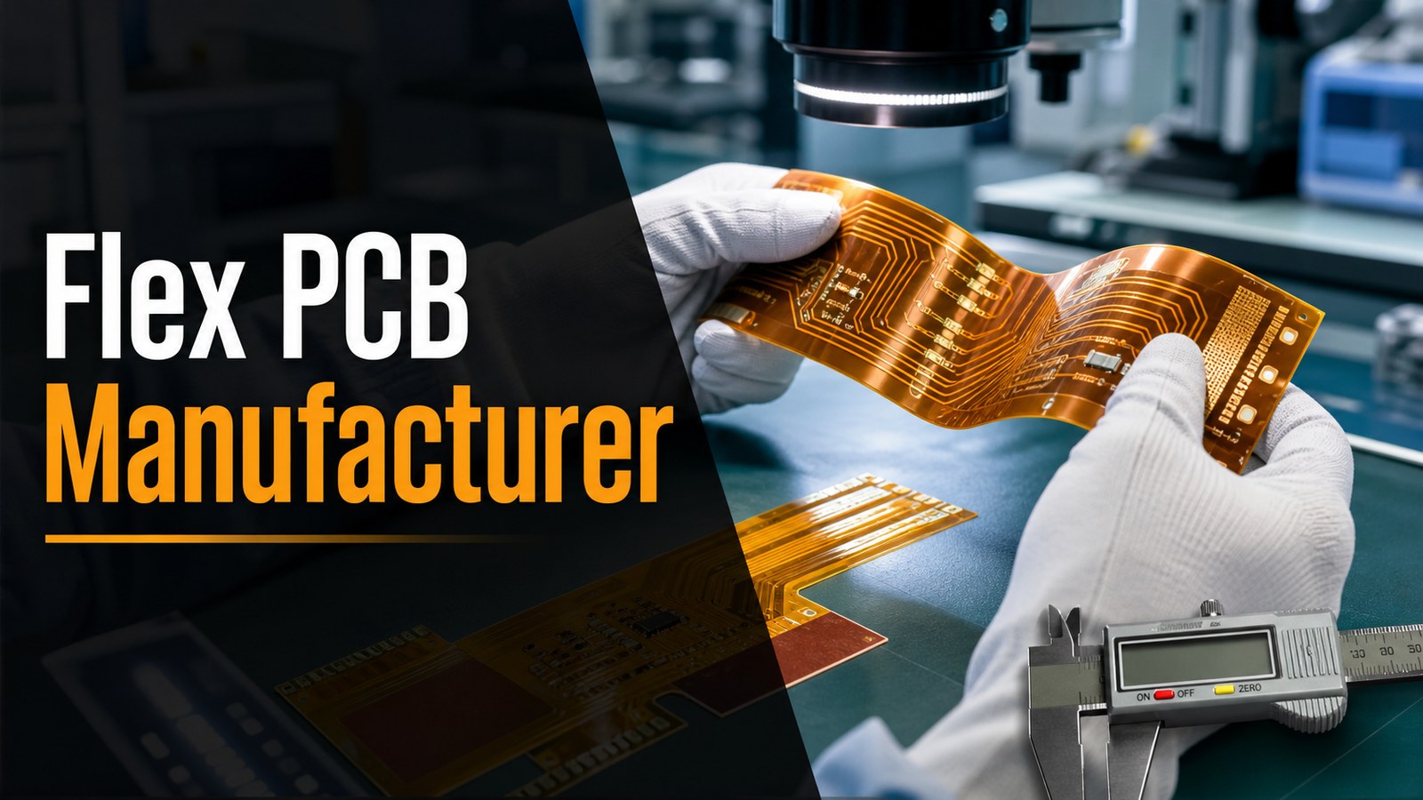 Flex PCB manufacturer inspecting flexible printed circuit boards during production