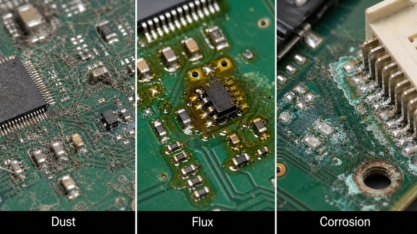PCB contamination types matched with suitable cleaning methods