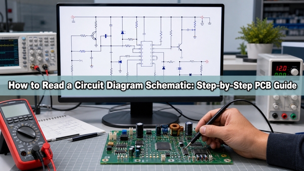 How to read a circuit diagram schematic on an electronics engineering workstation