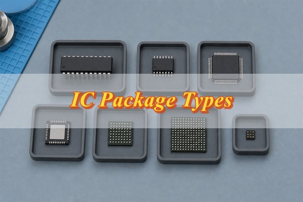 IC package types arranged for PCB footprint and assembly review