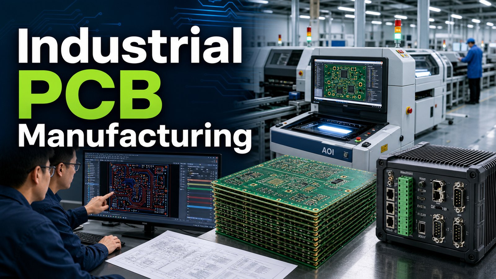 Industrial PCB manufacturing with DFM review AOI inspection and production planning