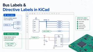 KiCad bus labels grouping DATA signals and directive labels assigning net classes