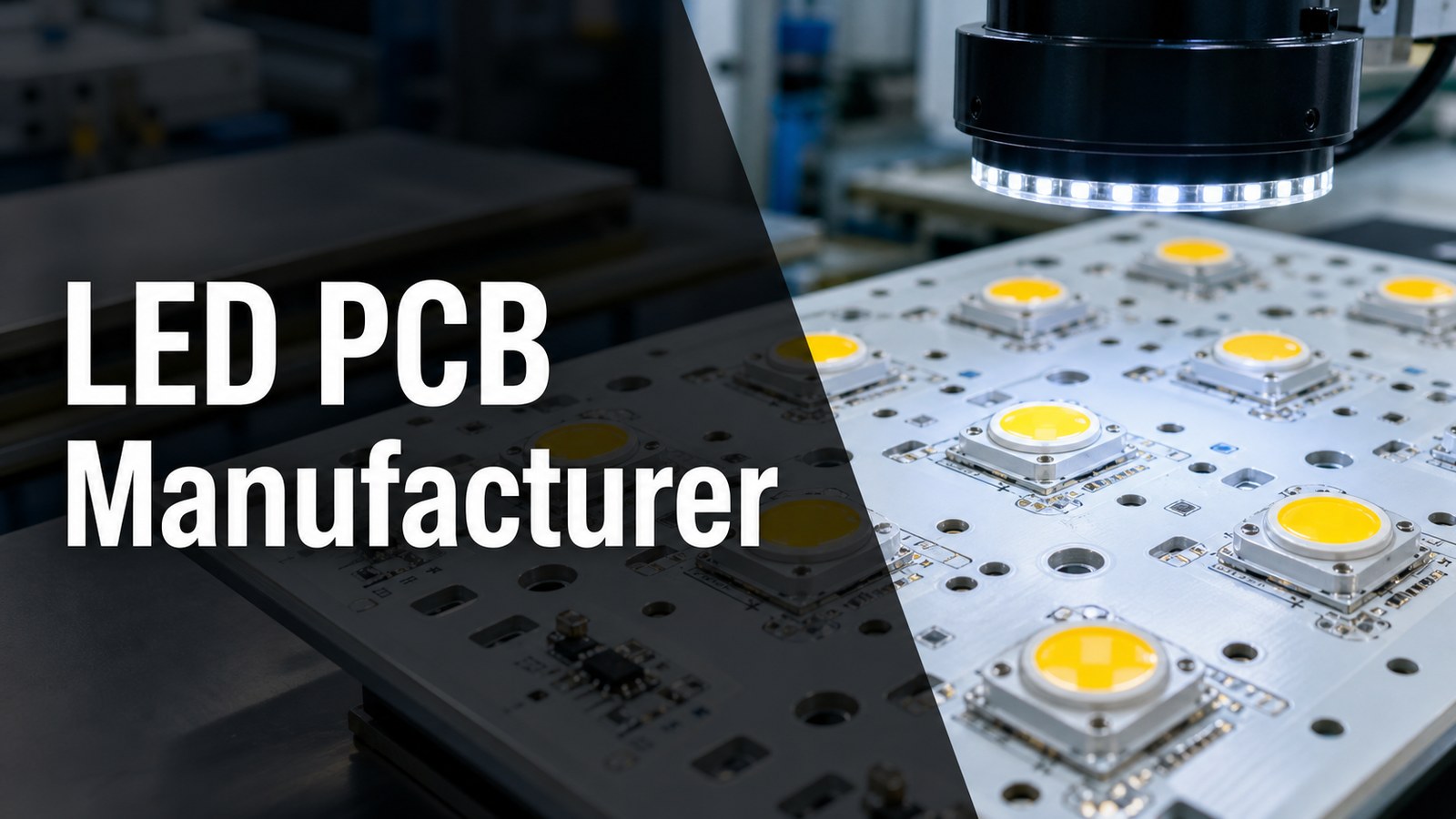 LED PCB manufacturer inspecting high power LED metal core circuit boards