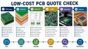 Low-cost PCB quote check covering PCB scope material BOM CPL PCBA inspection delivery and RFQ decision