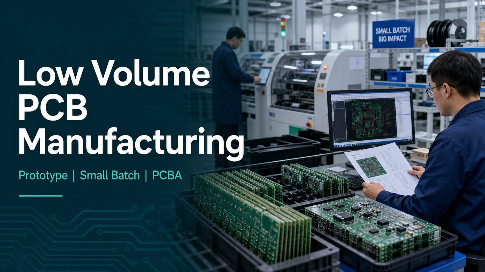 Low volume PCB manufacturing for prototype small batch and PCBA projects