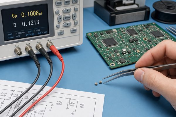 Matching SMD capacitor measured out of circuit with an LCR meter