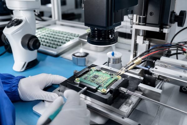 Mini drone PCB assembly testing with optical inspection and electrical probes