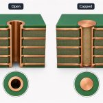Open via versus capped via structure