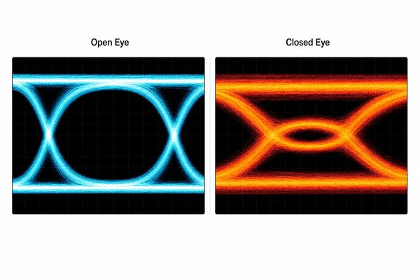 Open Eye and Closed Eye comparison for digital signal quality