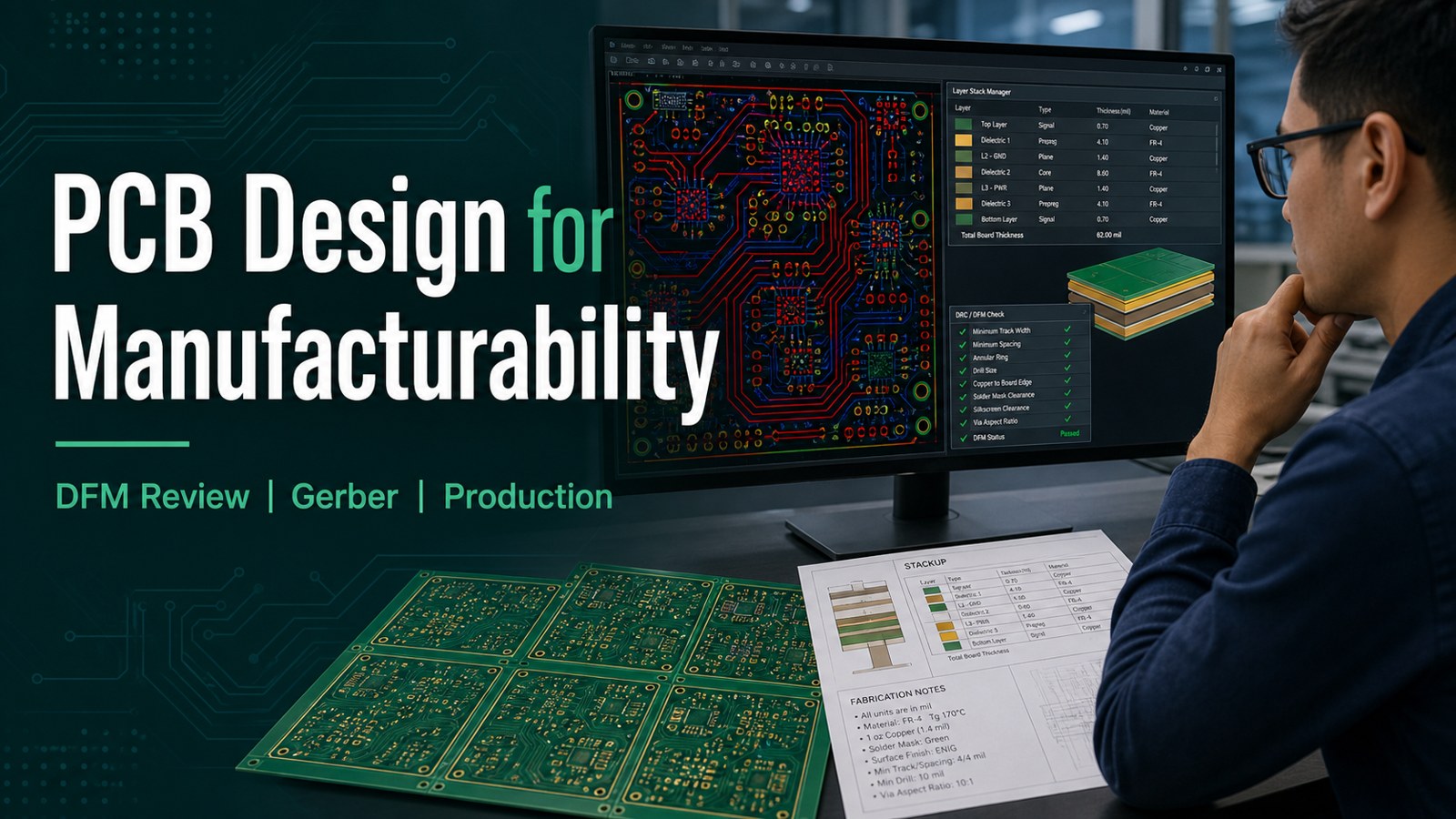PCB design for manufacturability DFM review before PCB production