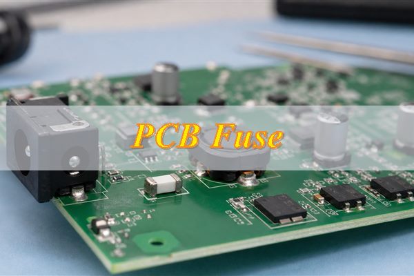 PCB fuse mounted near the power input on an assembled circuit board