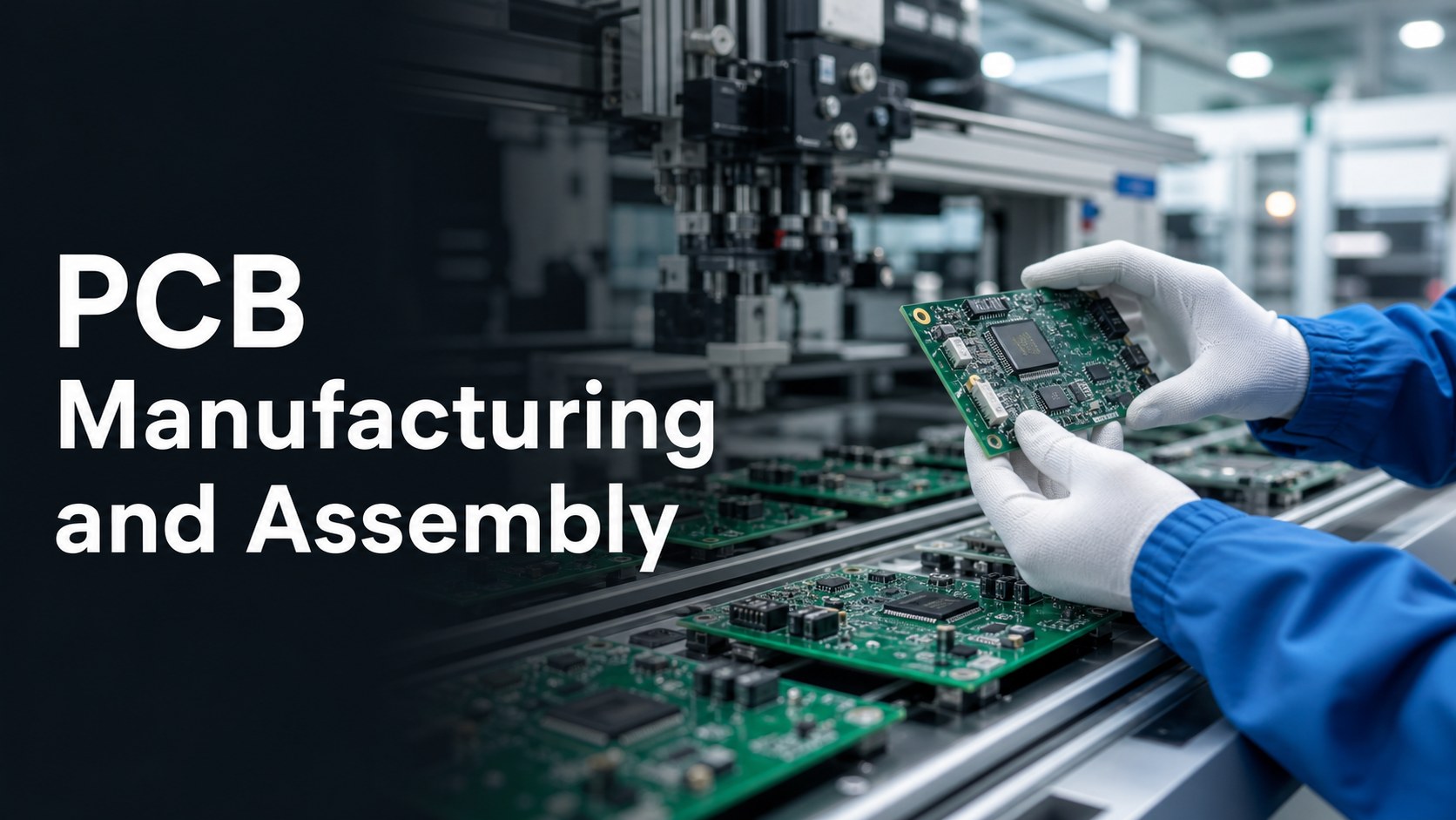 PCB manufacturing and assembly production line with finished PCBA inspection