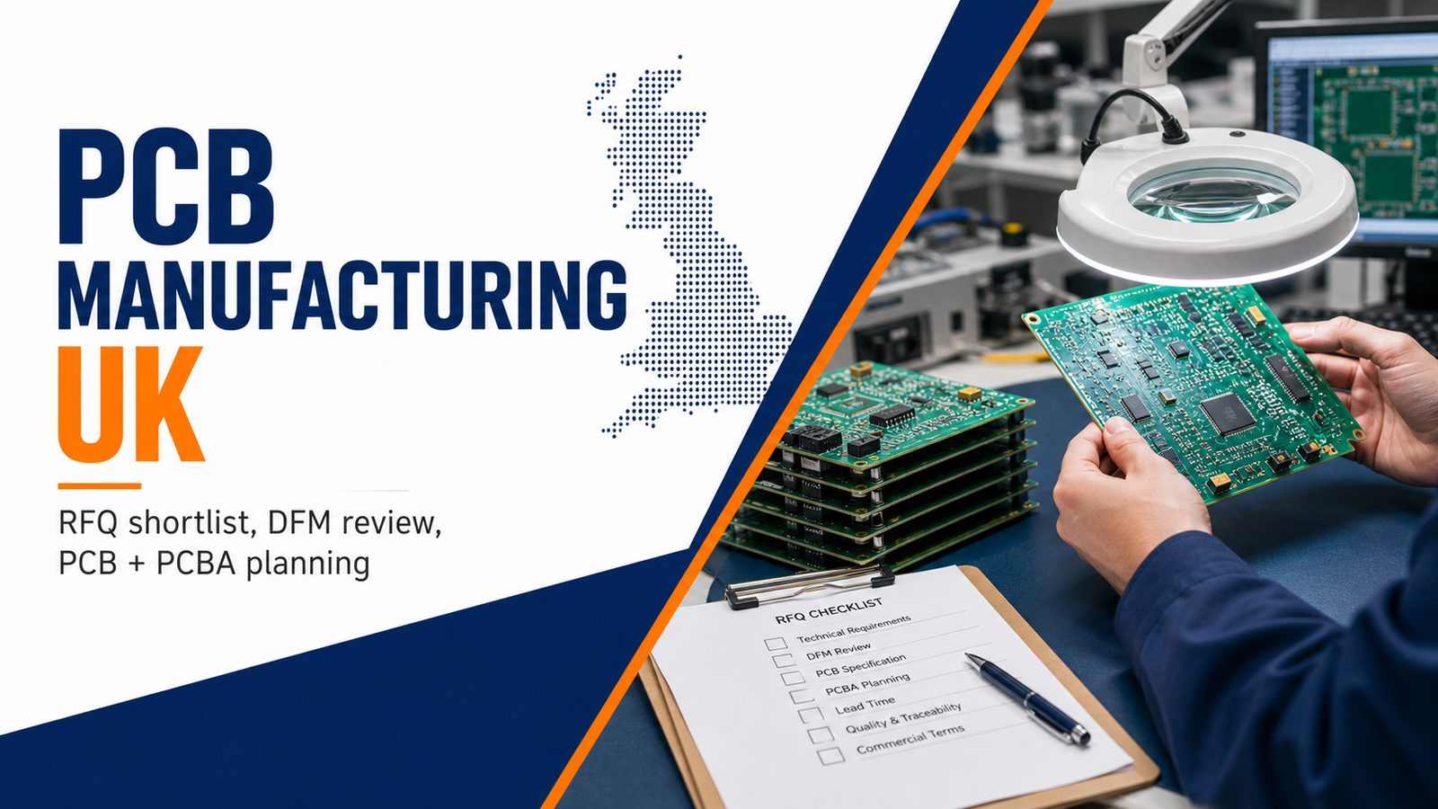 PCB manufacturing UK RFQ shortlist with DFM review and PCB plus PCBA planning