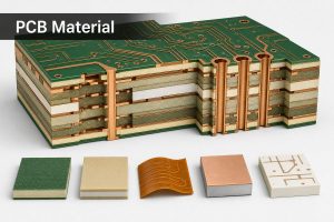 PCB Material selection overview with FR-4, Rogers, polyimide and metal-core substrates
