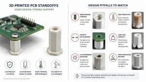 3D-printed PCB standoff prototype and common design risks