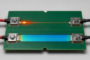 PCB trace width, spacing and copper thickness used to size a current-carrying path
