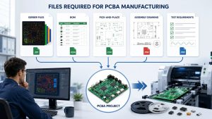 Gerber BOM pick-and-place assembly drawing and test files for PCBA manufacturing