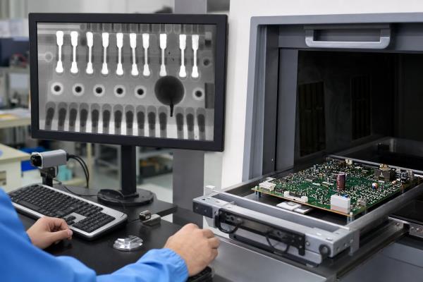 X-ray inspection of Pin in Paste solder joints on a mixed-technology PCB assembly
