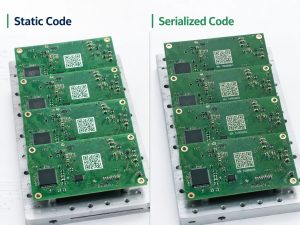 Comparison of static and serialized QR codes on printed circuit boards