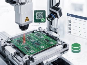 Automated laser QR code marking and machine vision verification on a PCB panel