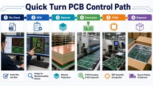 Quick turn PCB control path from file check to shipment