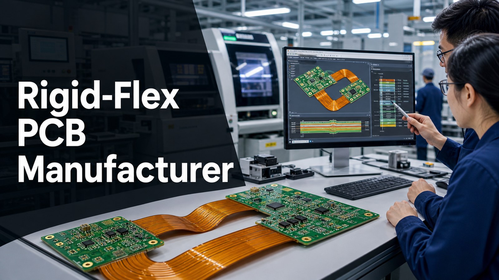 Rigid-flex PCB manufacturer reviewing bend area stackup and assembly risk