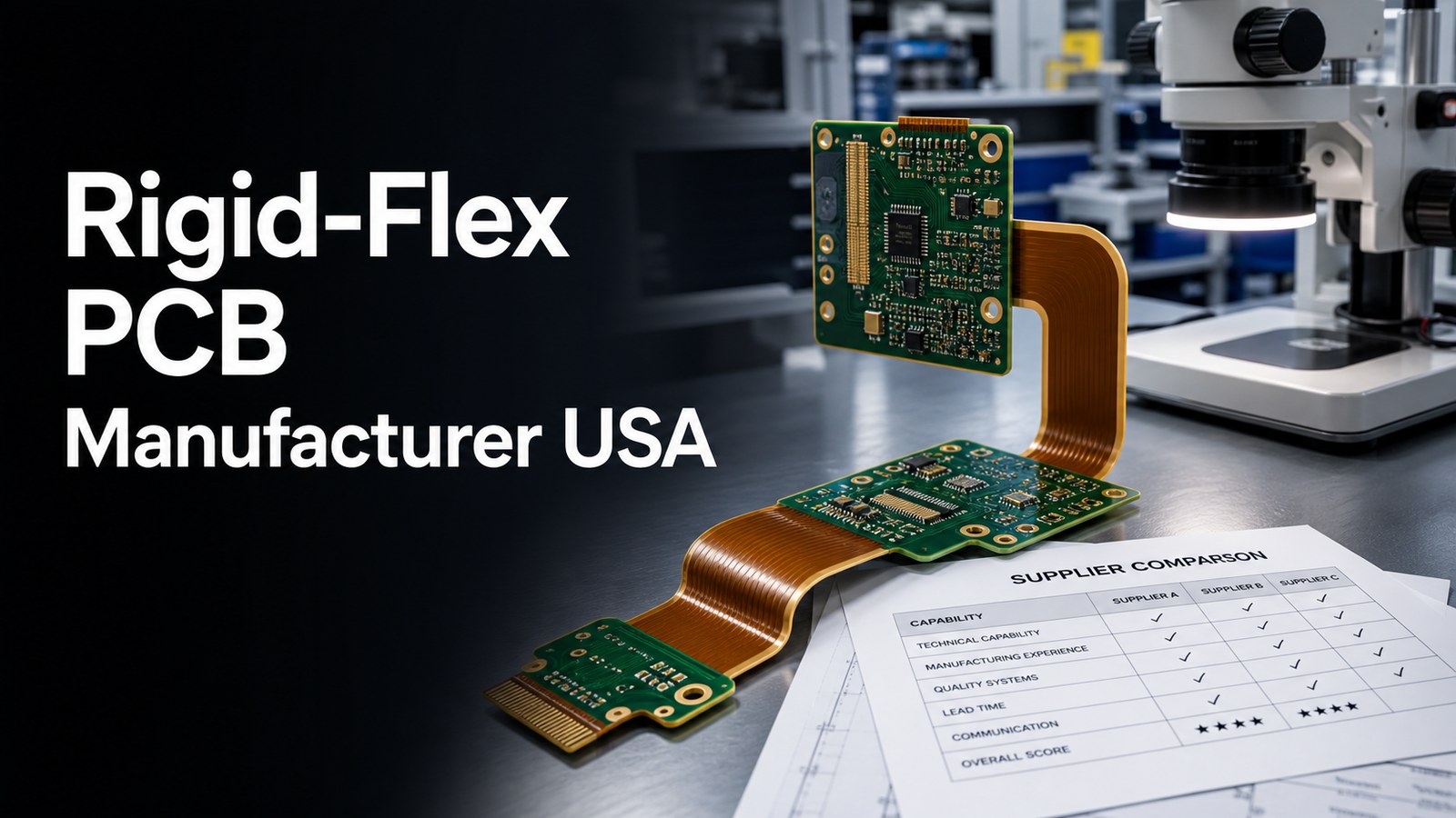 Rigid-flex PCB manufacturer USA supplier comparison and inspection