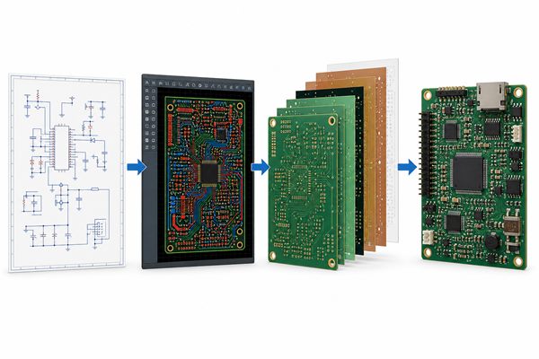 PCB engineering workflow from schematic capture to routed board layout