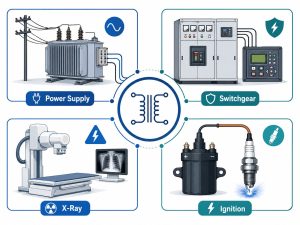 Secondary circuit applications in power supplies, switchgear, X-ray equipment, and ignition systems