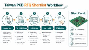 Taiwan PCB RFQ shortlist workflow from supplier list to DFM review and quote decision