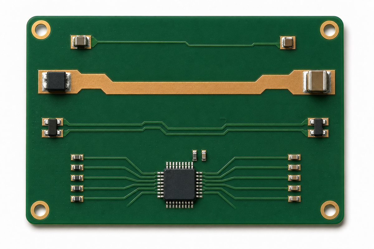 Types of PCB Traces including signal, power, differential pair and controlled-impedance routes