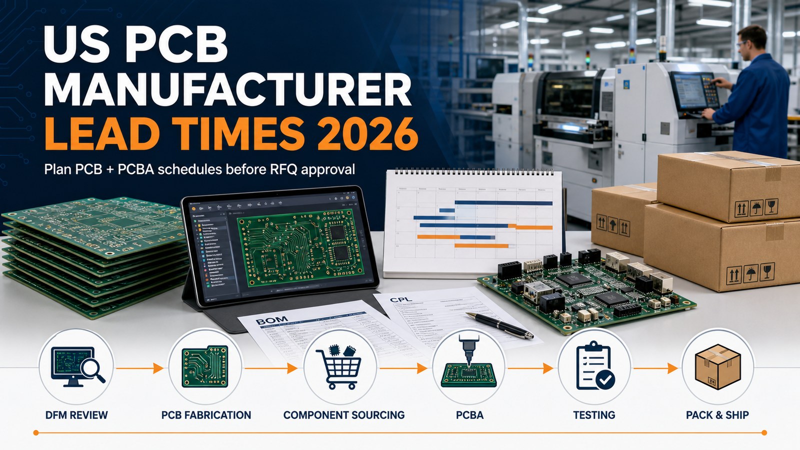 US PCB manufacturer lead times 2026 RFQ planning guide