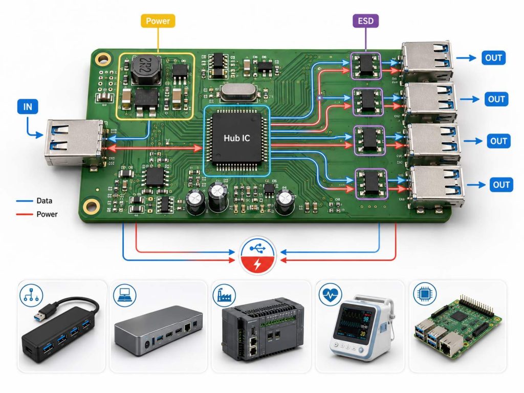 usb hub pcb board