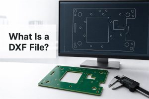 What Is a DXF File shown with a CAD board outline and matching PCB