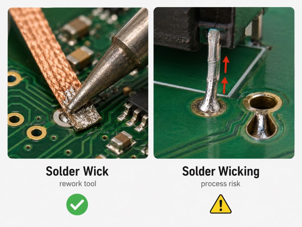 what is solder wicking
