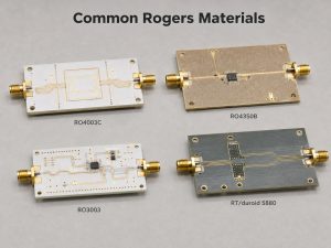 Common Rogers PCB materials including RO4003C, RO4350B, RO3003 and RT duroid 5880