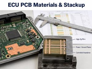 Automotive ECU PCB materials and multilayer stackup cross-section