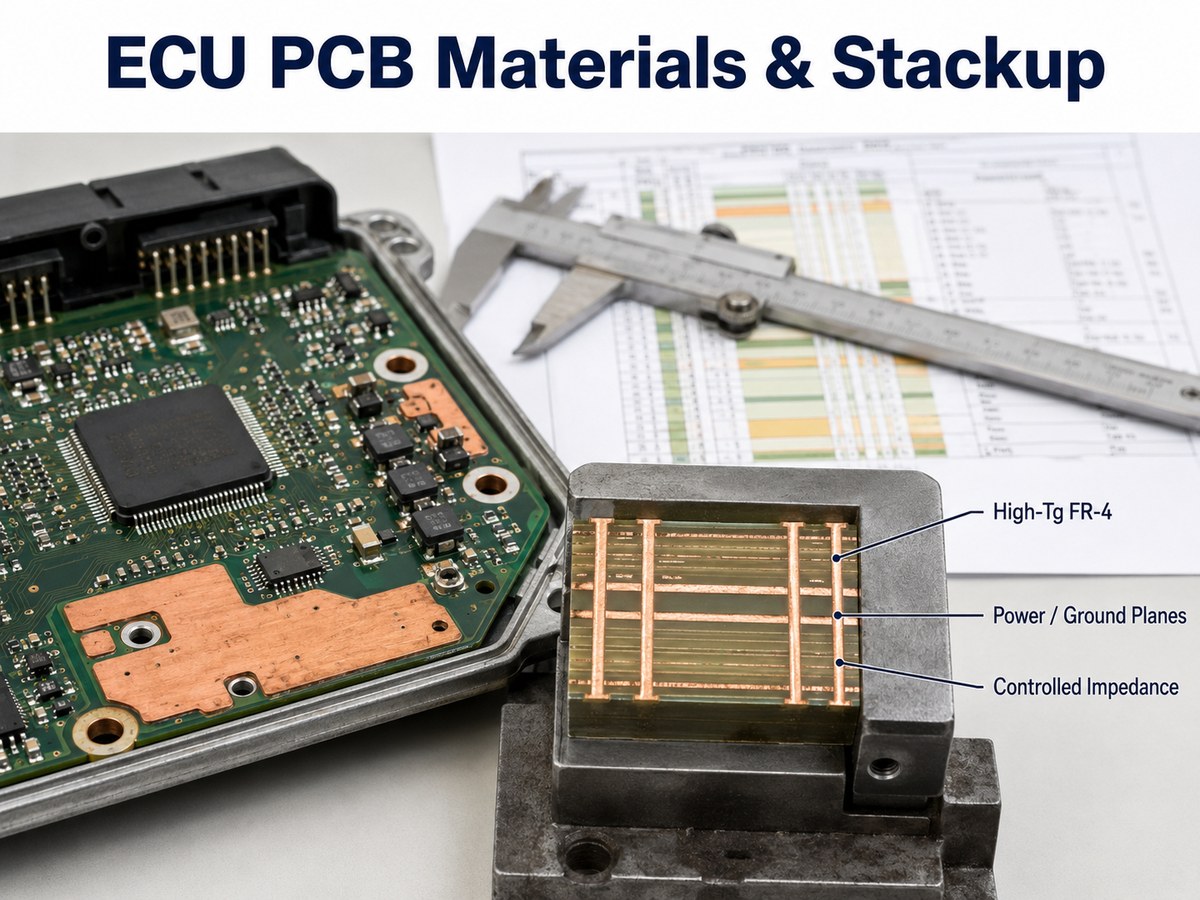 Automotive ECU PCB materials and multilayer stackup cross-section