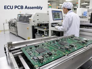Automotive ECU PCB assembly on an SMT production line