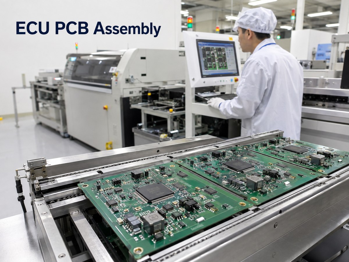 Automotive ECU PCB assembly on an SMT production line