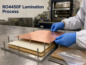 RO4450F prepreg lamination preparation in a PCB factory