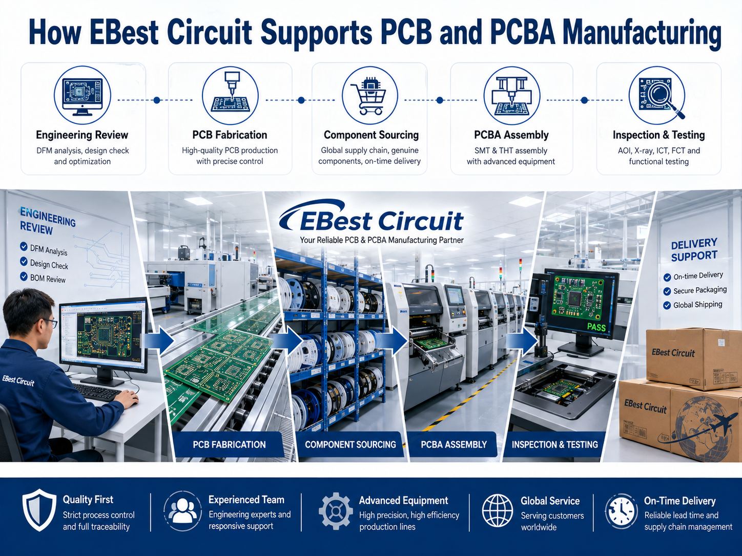 How EBest Circuit Supports PCB and PCBA Manufacturing