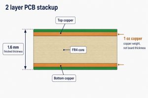 2 layer PCB stackup