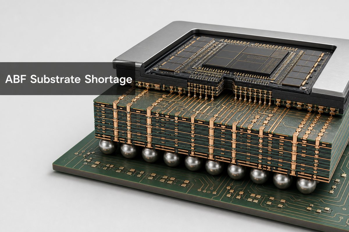3D cutaway of a high-end AI processor on an ABF package substrate