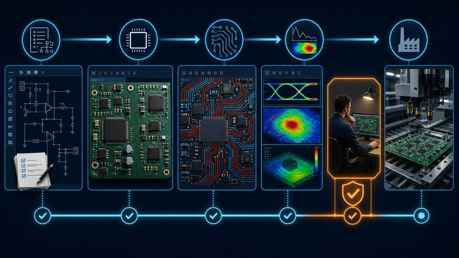 AI PCB design tool role map for schematic placement routing analysis and manufacturing review