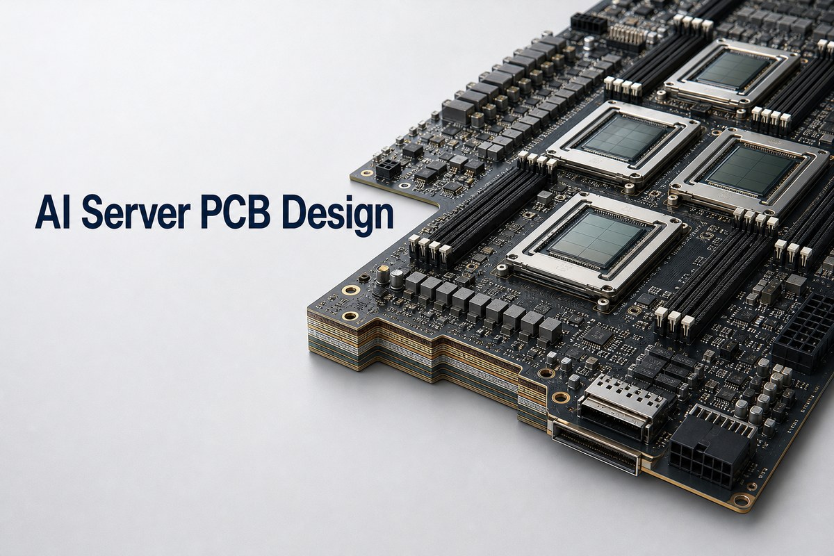 AI Server PCB Design on a high-density accelerator motherboard