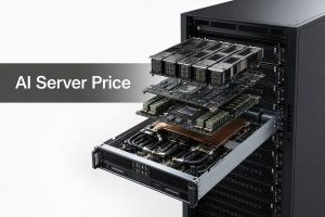 3D AI server rack and compute tray illustrating AI server price drivers
