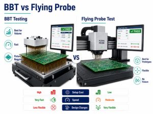 BBT fixture testing compared with flying probe testing for PCB production